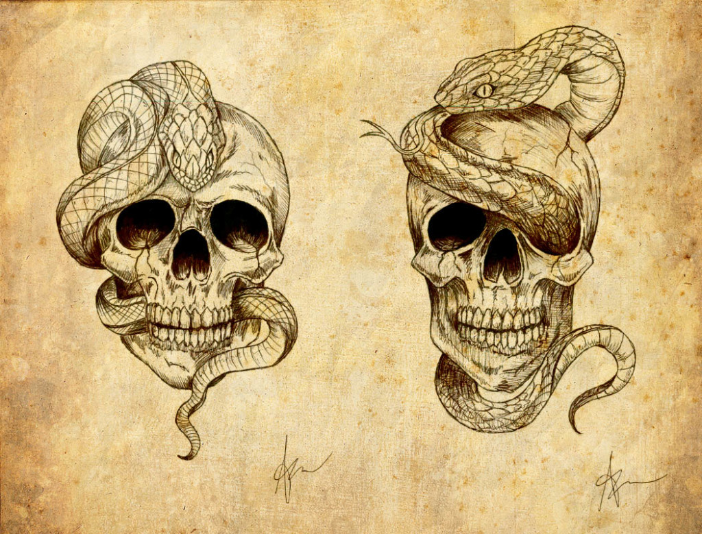 SKULL AND SNAKE – TATOO